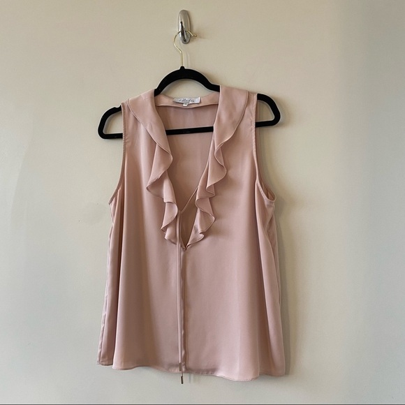 L’ACDAMIE -Ruffle Boho Tank in Rose Pink (Size:Small) - Picture 4 of 10